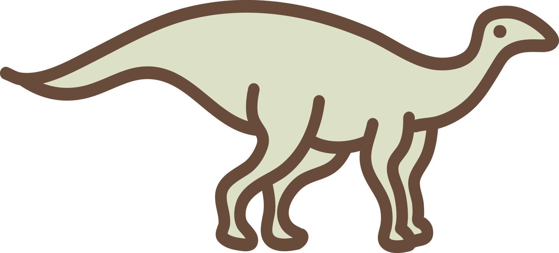 lang groen dinosaurus, illustratie, vector Aan een wit achtergrond.