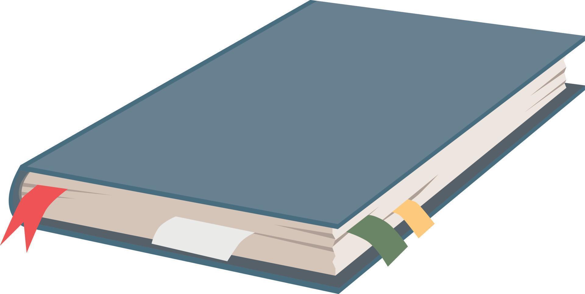 Gesloten boek, illustratie, vector Aan wit achtergrond.