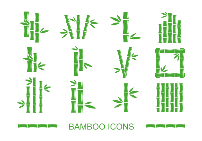 Bamboe Pictogrammen Vector