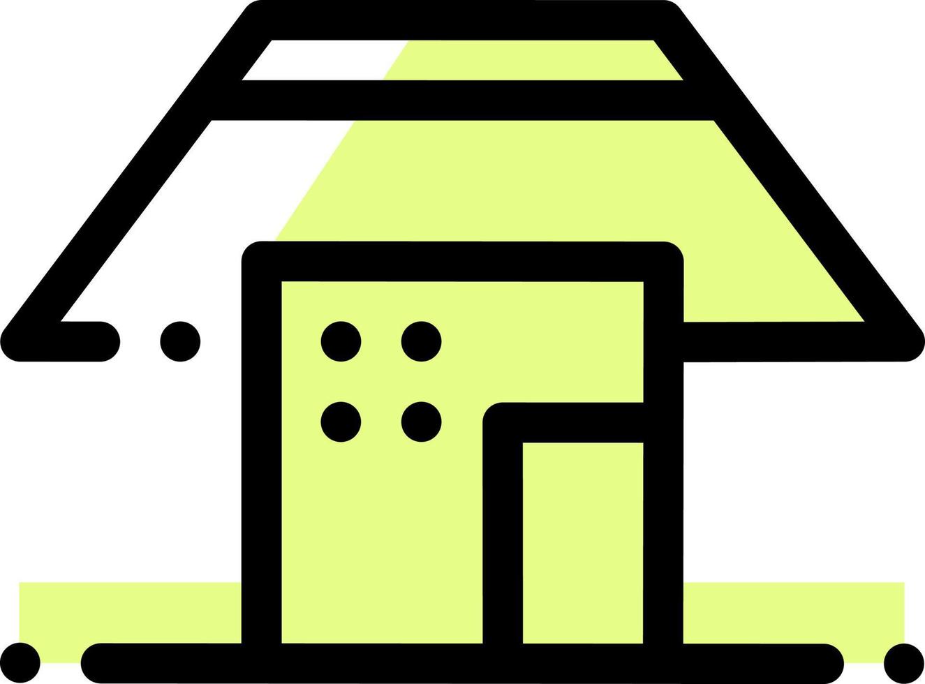 olijf- groen gekleurde huis, illustratie, vector Aan wit achtergrond.