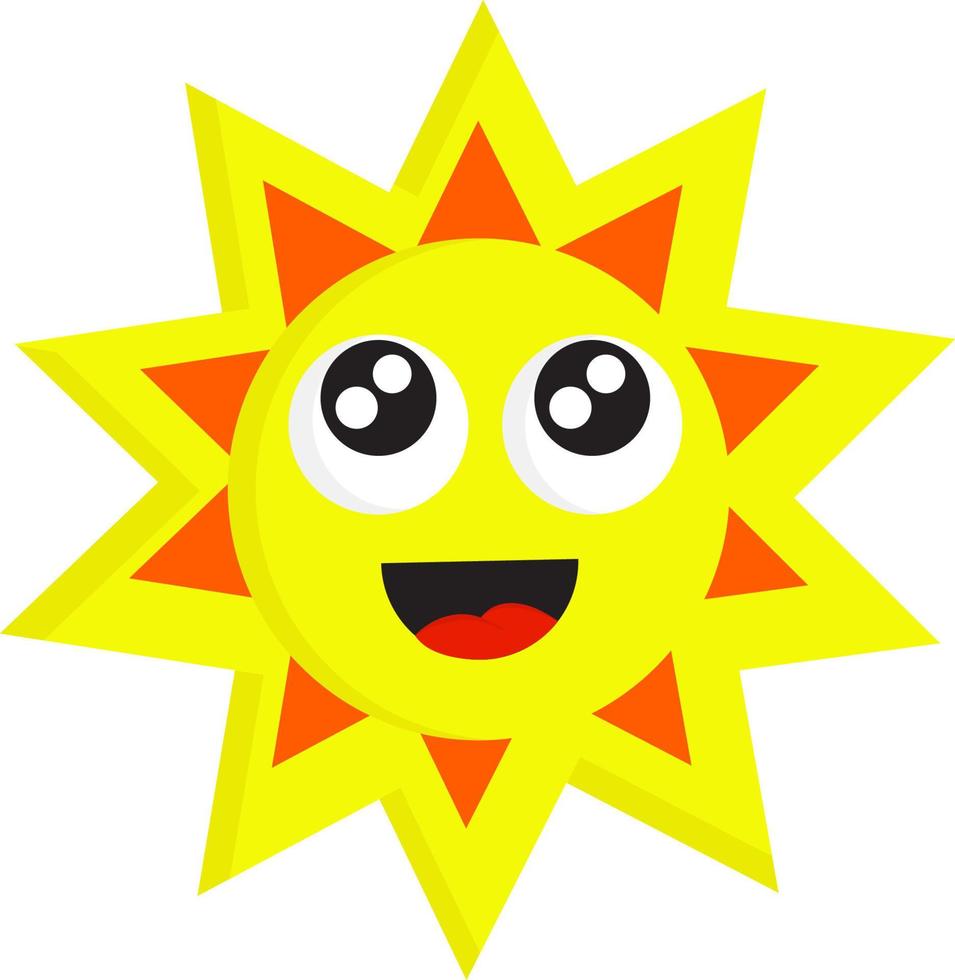 glimlachen zon, vector of kleur illustratie.