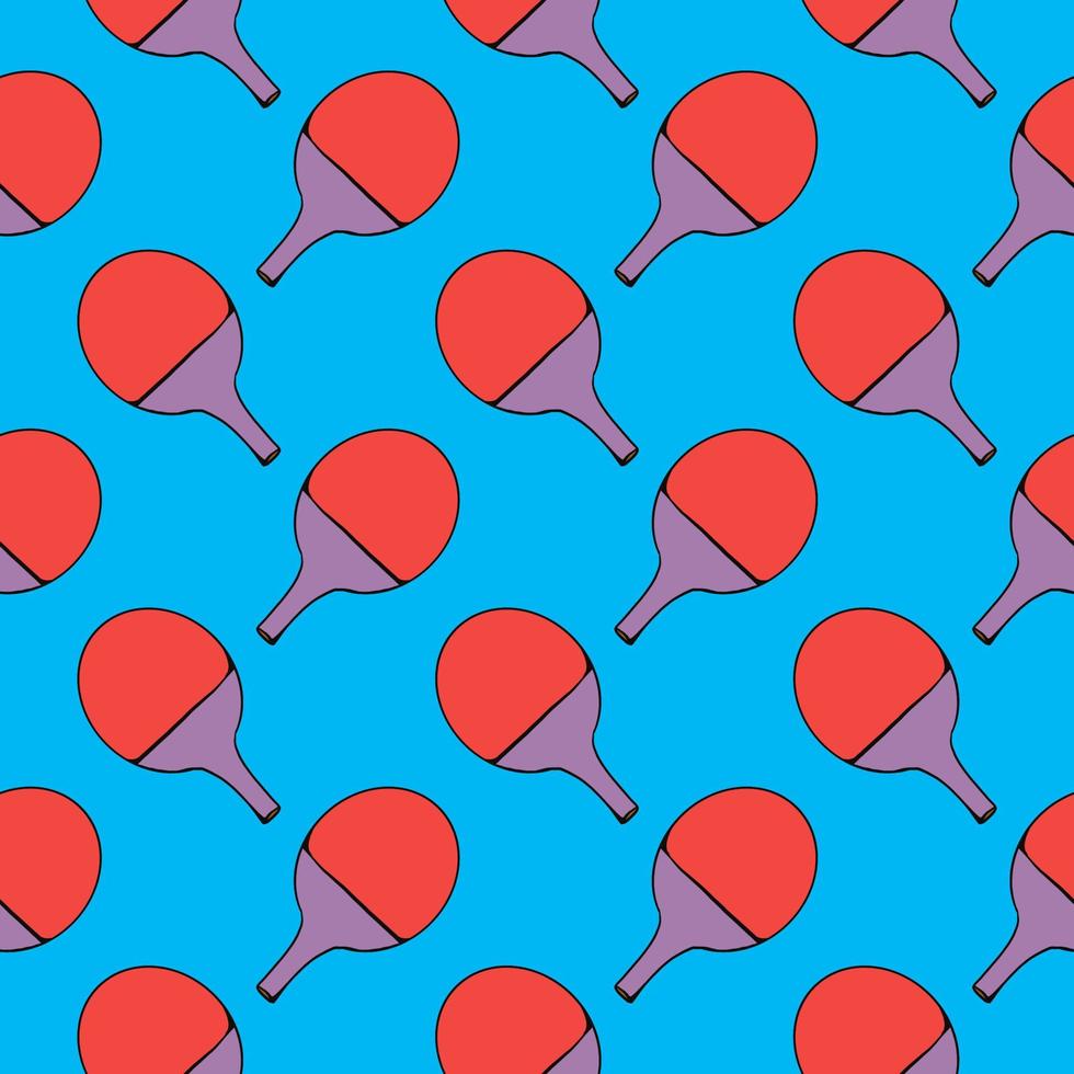 rood tafel racket , naadloos patroon Aan een blauw achtergrond. vector