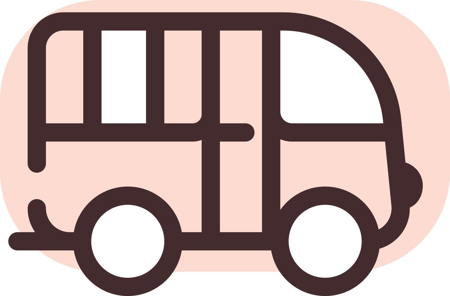 roze reizen bus, illustratie, vector, Aan een wit achtergrond. vector