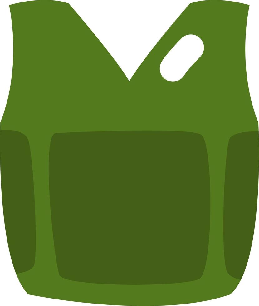 leger groen hesje, illustratie, vector Aan een wit achtergrond.