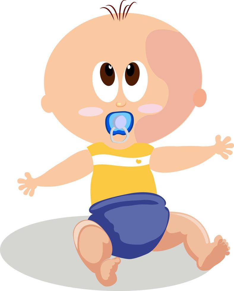 baby jongen, illustratie, vector Aan wit achtergrond.