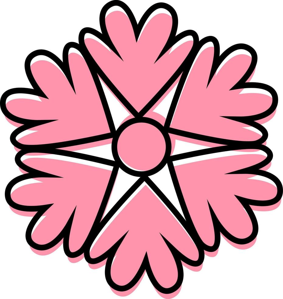 sneeuwvlok bloem, icoon illustratie, vector Aan wit achtergrond