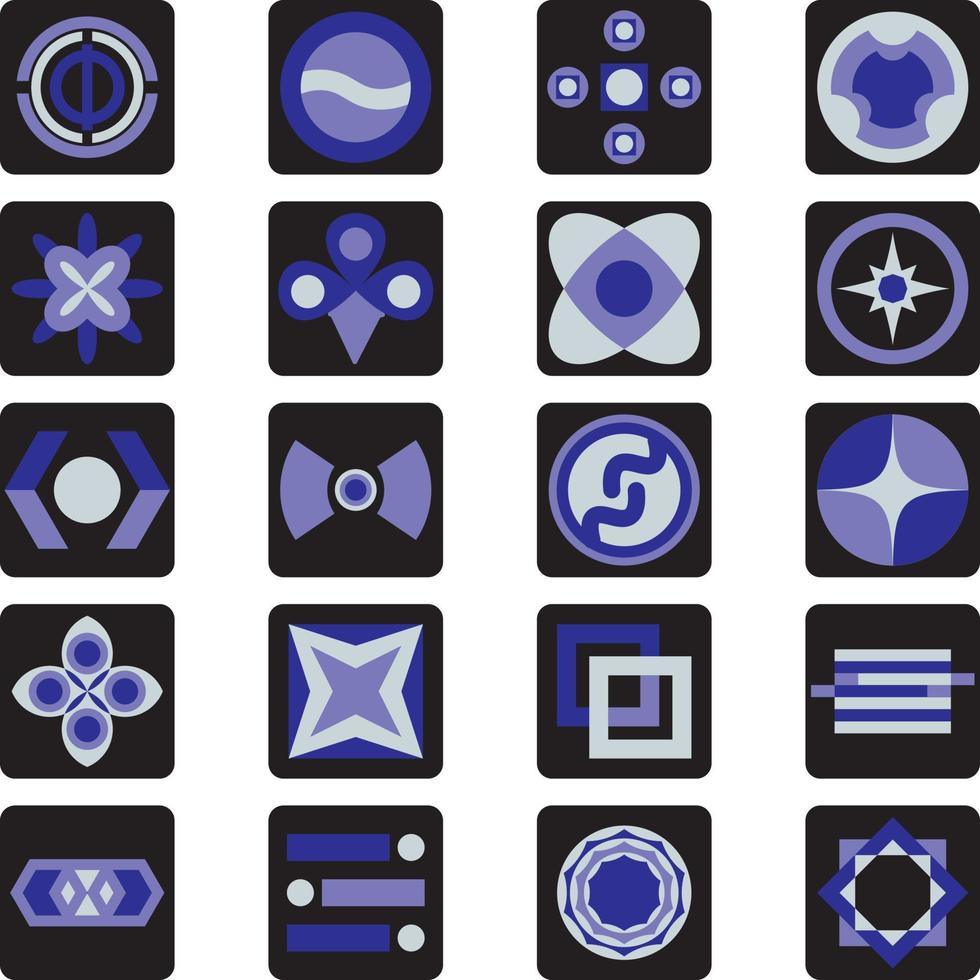 abstract blauw icoon pak, illustratie, vector Aan een wit achtergrond.