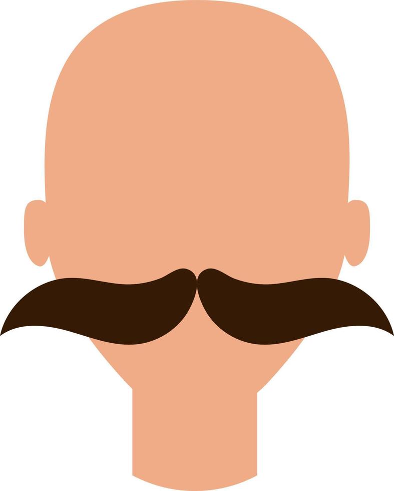 Mens met grappig snorren, illustratie, vector, Aan een wit achtergrond. vector