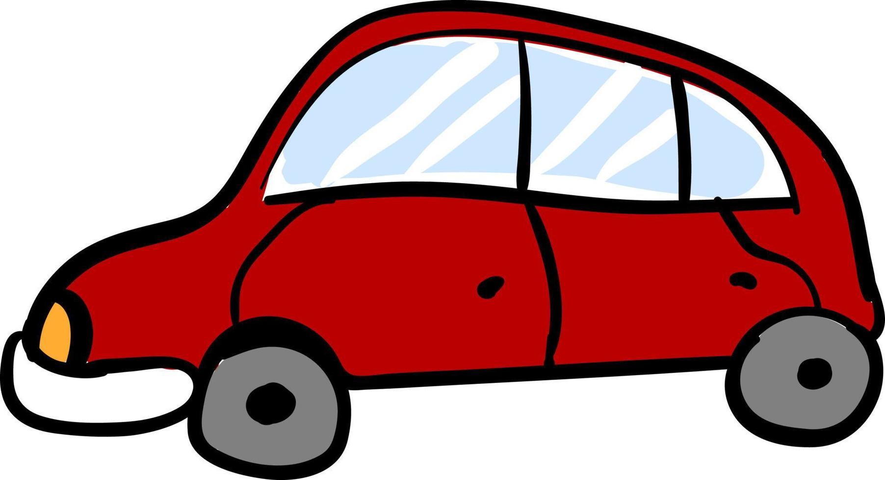 groot rood auto, illustratie, vector Aan wit achtergrond.