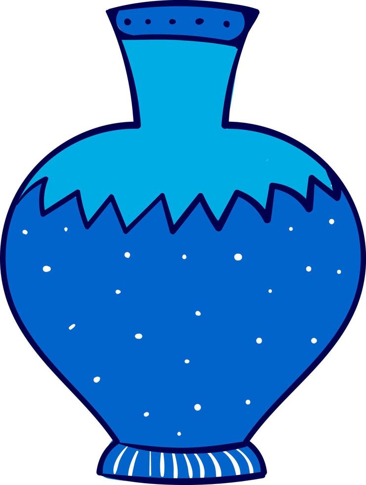 blauw dik vaas, illustratie, vector Aan wit achtergrond