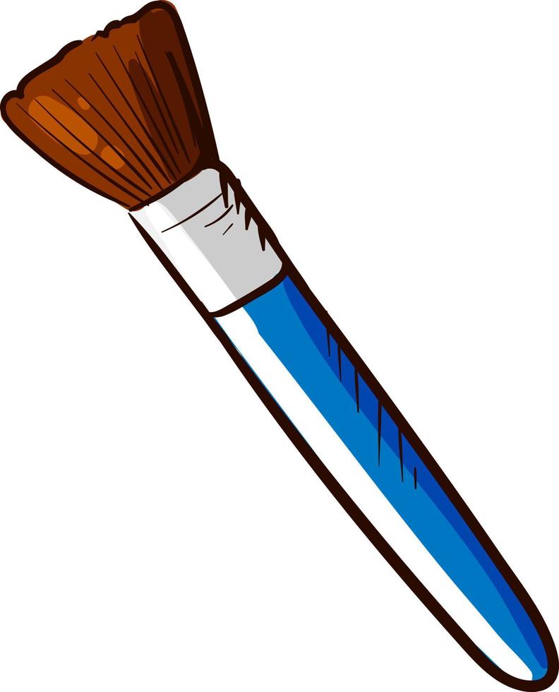 poeder borstel blauw, illustratie, vector Aan wit achtergrond