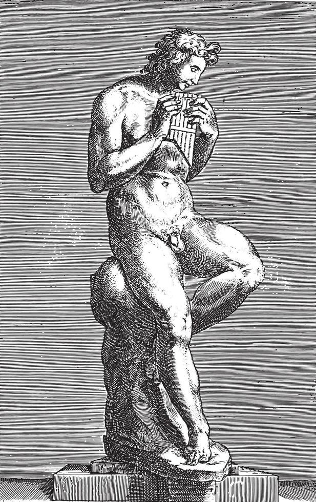 beeldhouwwerk van Apollo, cherubino alberti, 1577, wijnoogst illustratie. vector