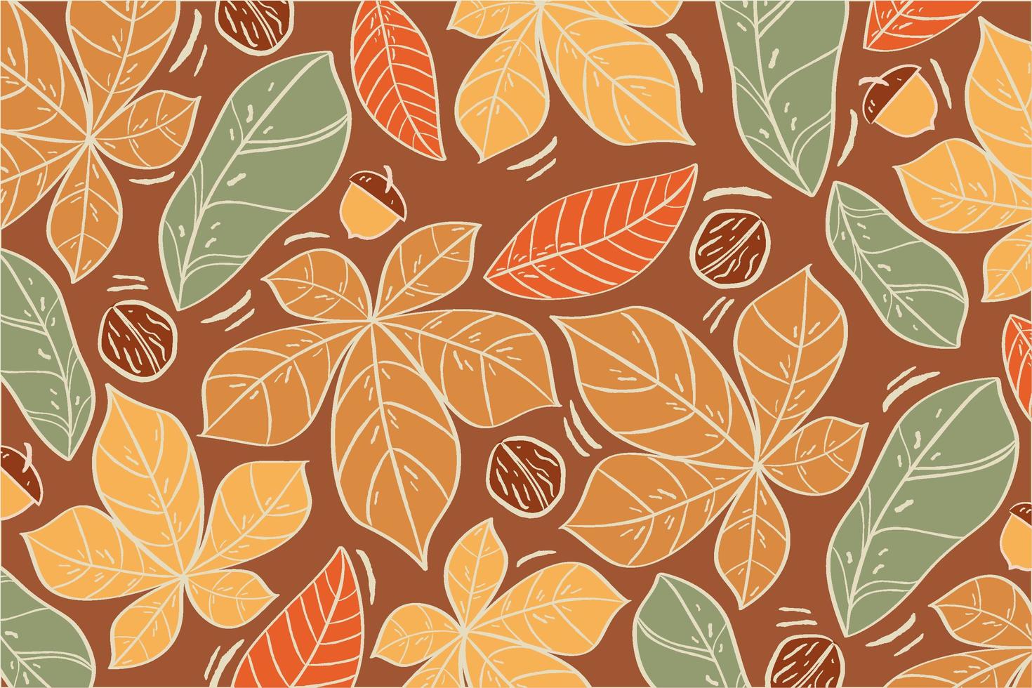 trendy kleurrijke herfstbladeren patroon vector