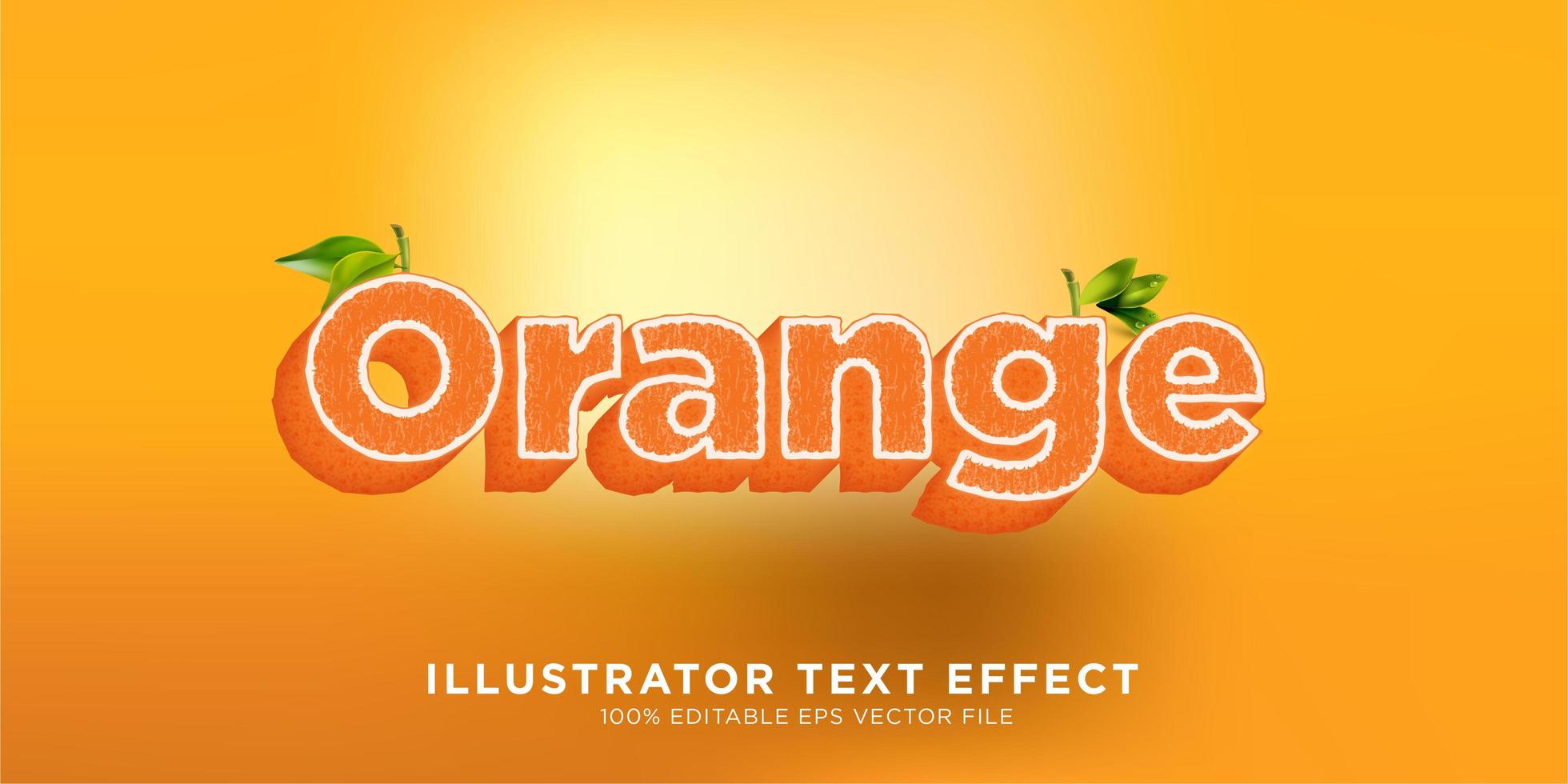 oranje fruit teksteffect vector