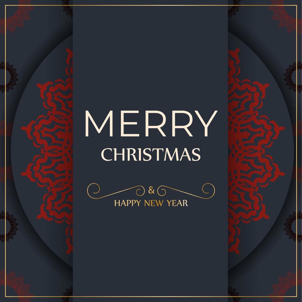 vrolijk Kerstmis sjabloon voor afdrukbare ontwerp groet kaart in grijs kleur met winter ornament. vector Koken poster gelukkig nieuw jaar en rood patronen.