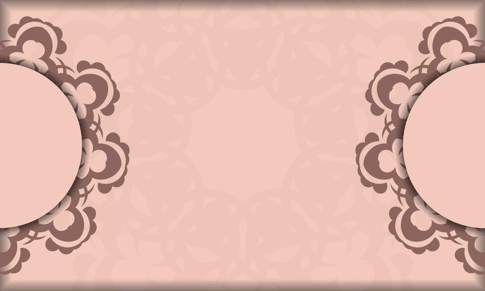 roze kleur folder met mandala ornament voor uw merk. vector