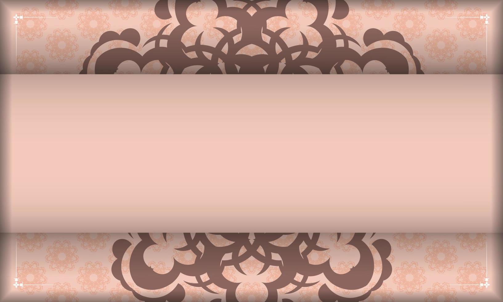 brochure in roze kleur met mandala ornament bereid voor afdrukken. vector