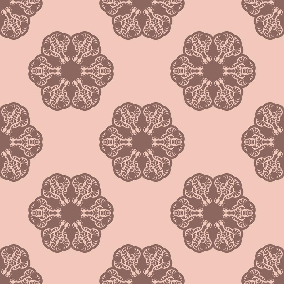 naadloos roze patroon met wijnoogst ornament. vector