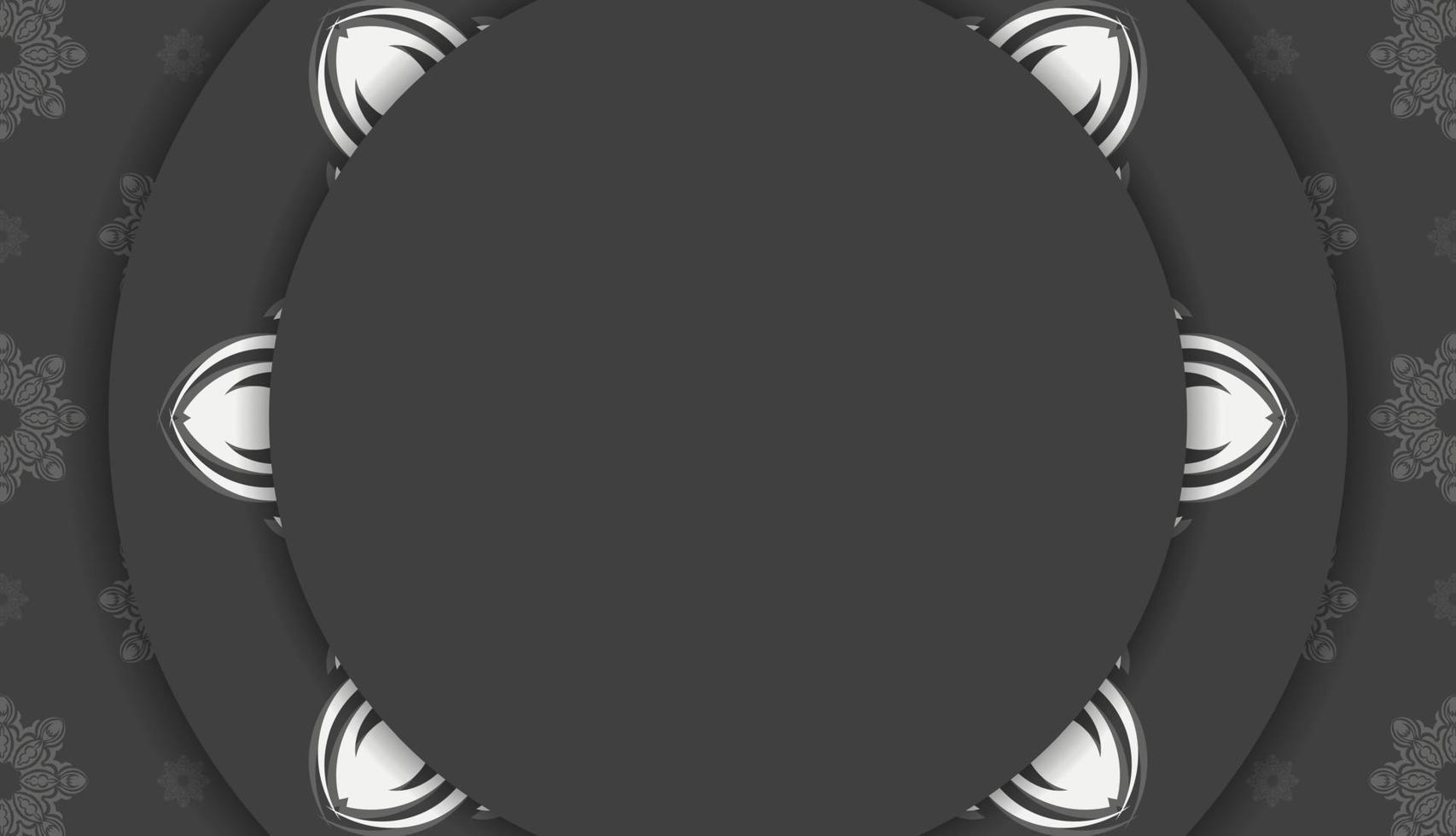 zwart banier met Grieks wit patroon en plaats voor tekst vector
