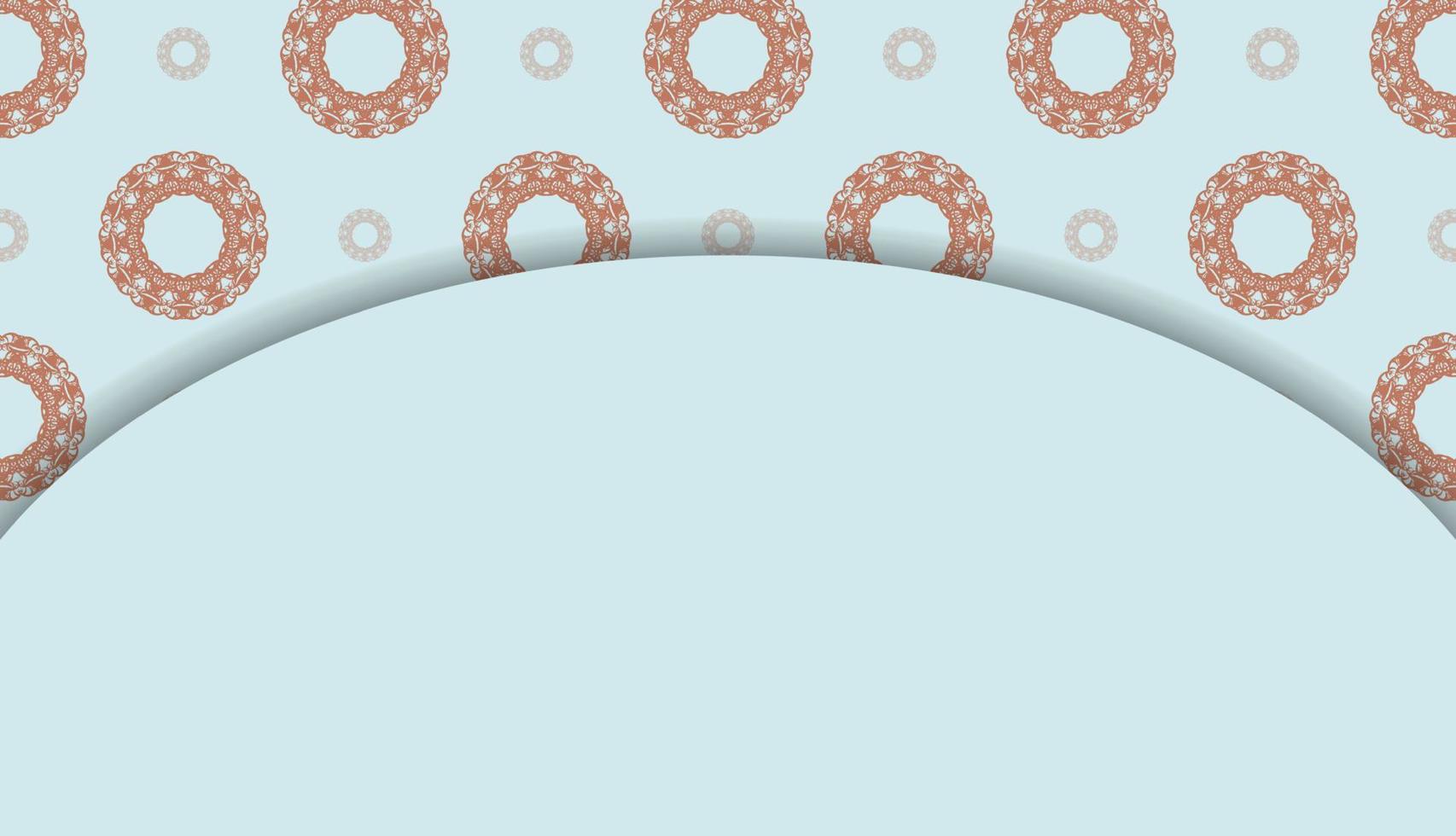 aquamarijn achtergrond met wijnoogst koraal patroon voor ontwerp onder uw tekst vector