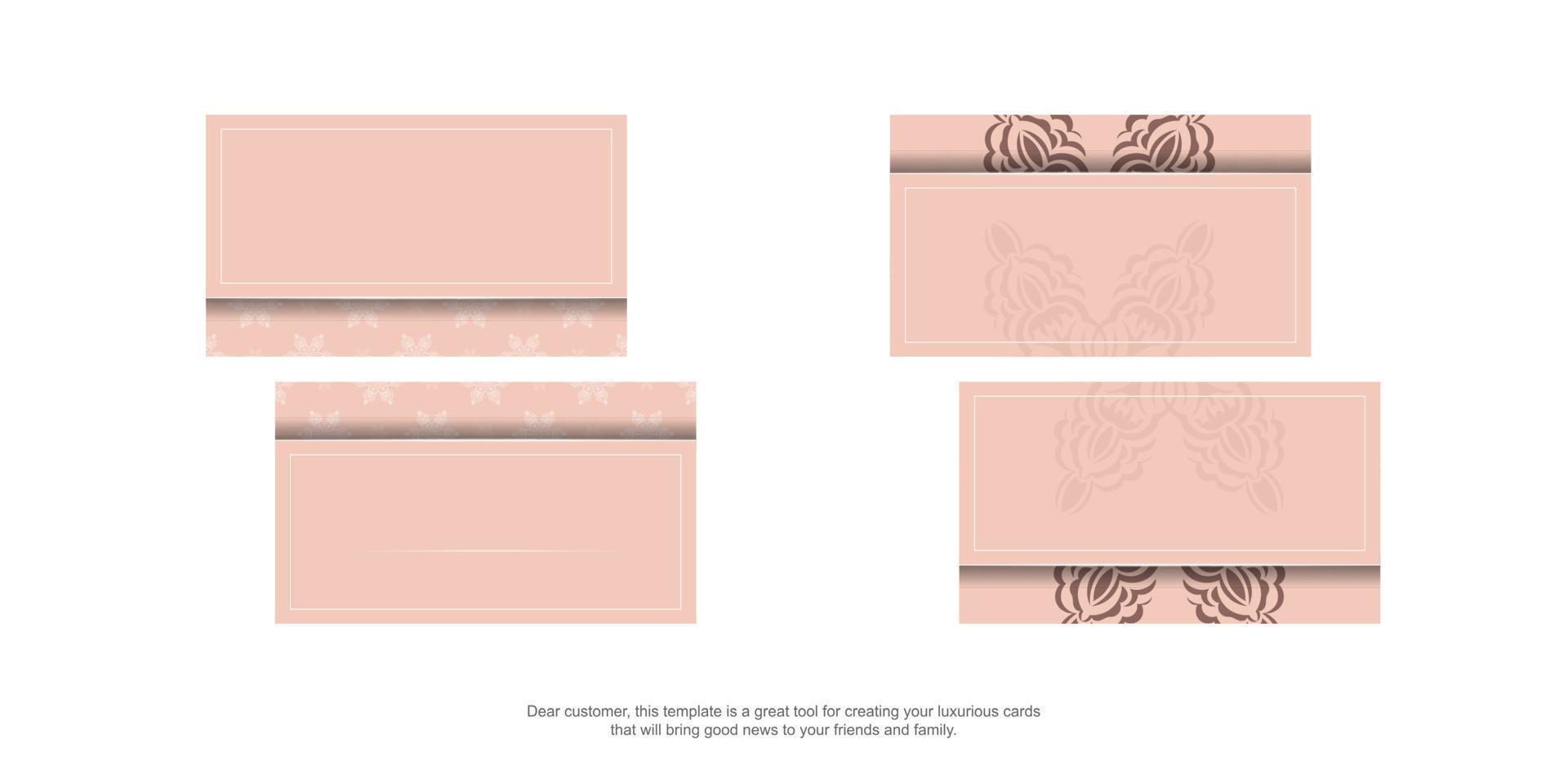 brochure in roze met mandala ornamenten voor uw merk. vector