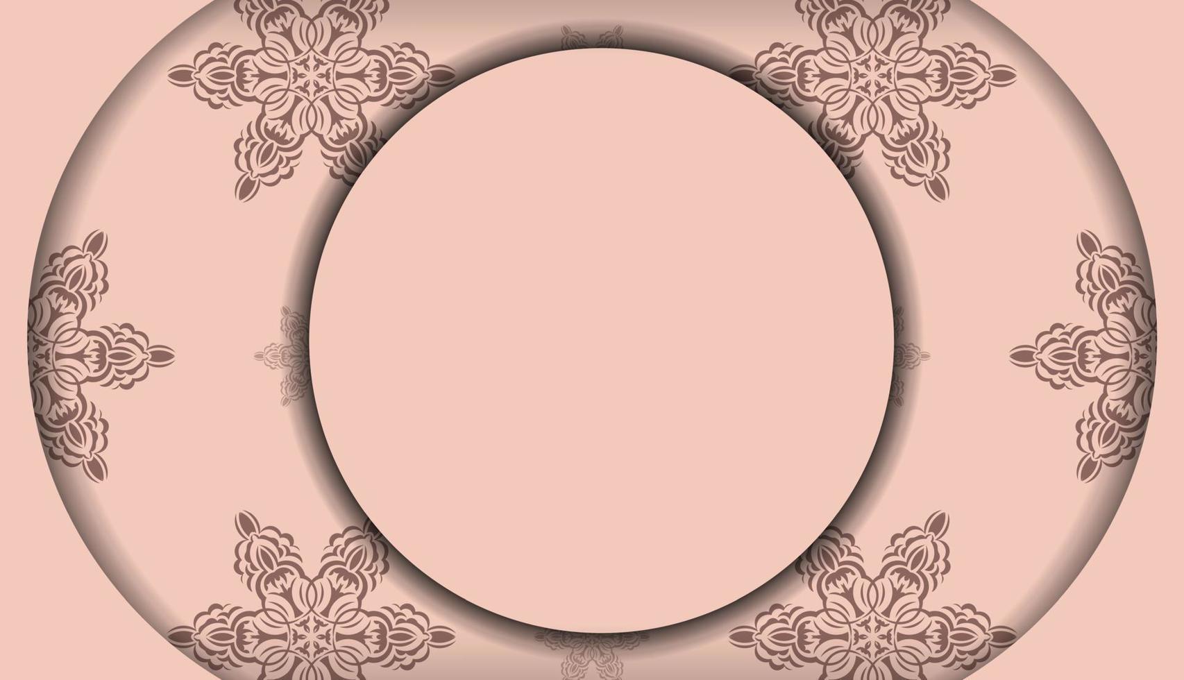 ansichtkaart in roze met wijnoogst patroon bereid voor typografie. vector
