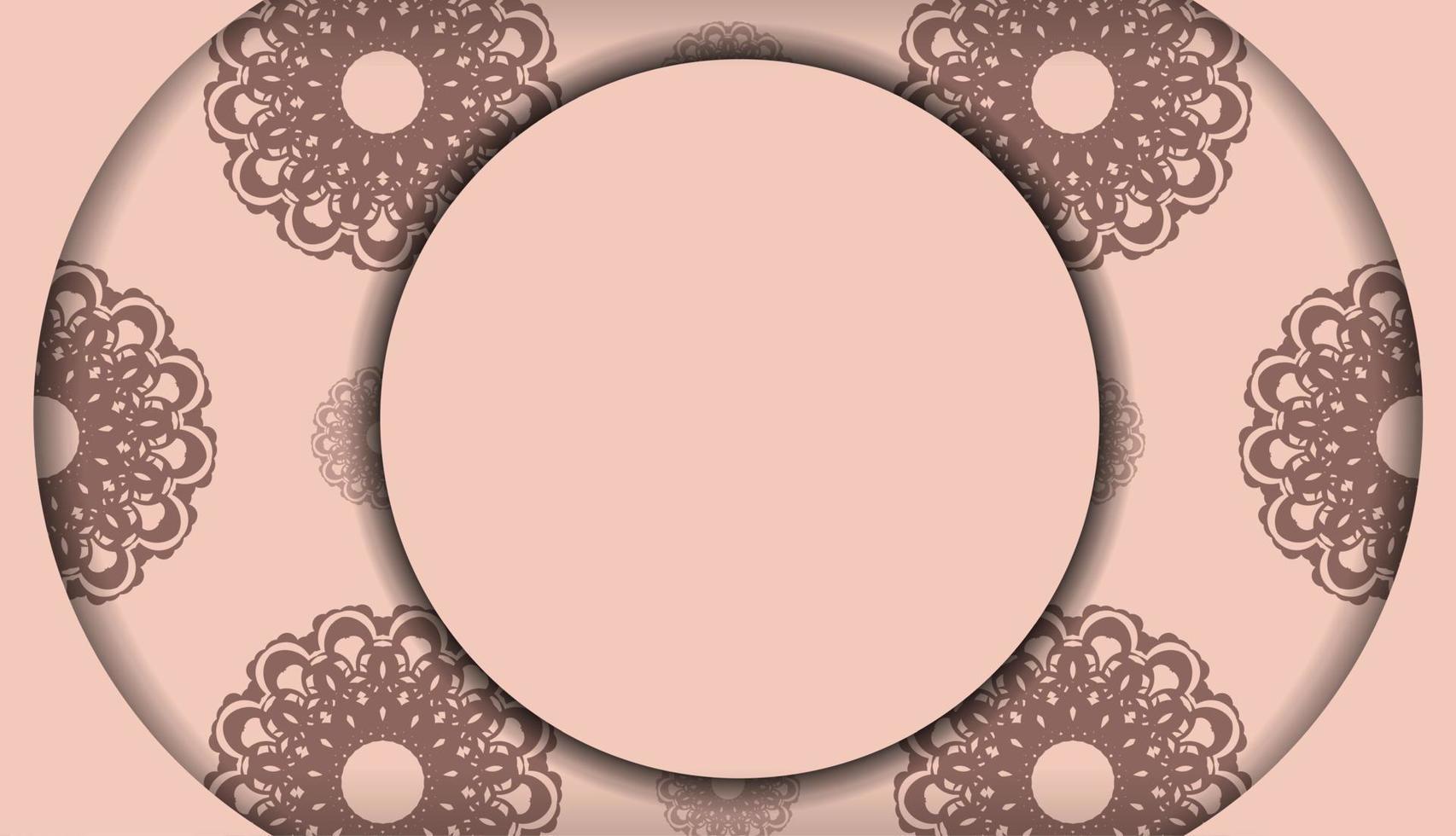 groet kaart in roze kleur met een wijnoogst patroon voor uw Gefeliciteerd. vector