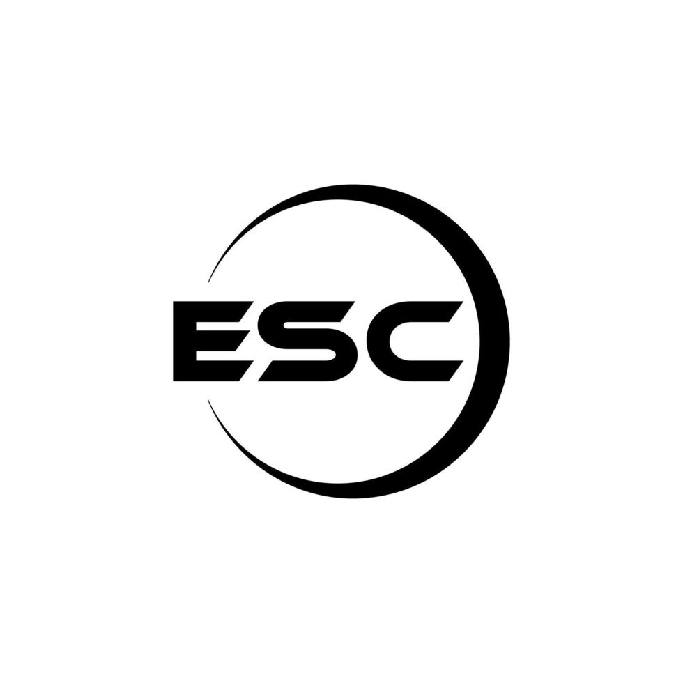 Esc brief logo ontwerp in illustratie. vector logo, schoonschrift ontwerpen voor logo, poster, uitnodiging, enz.