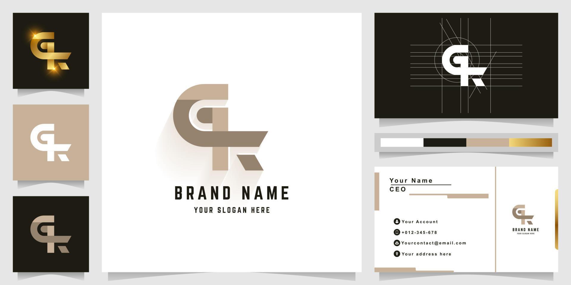 brief gk of ga monogram logo met bedrijf kaart ontwerp vector