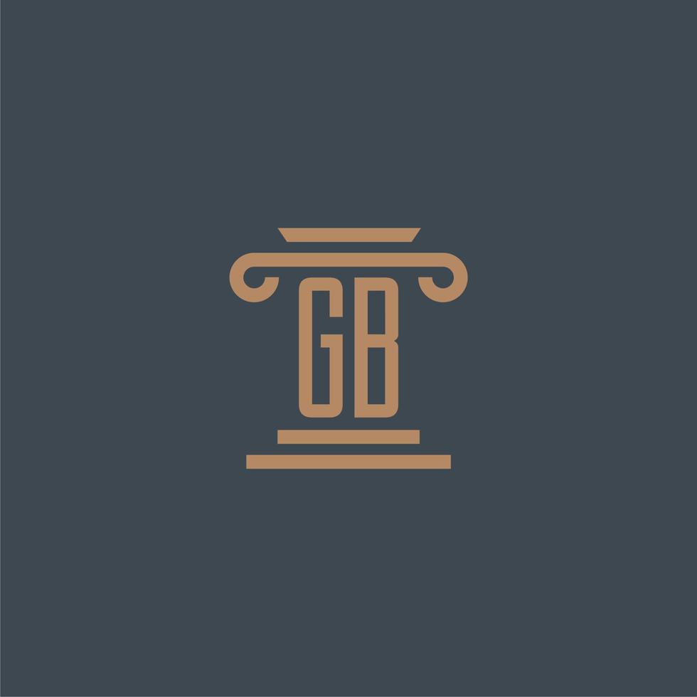 nl eerste monogram voor advocatenkantoor logo met pijler ontwerp vector