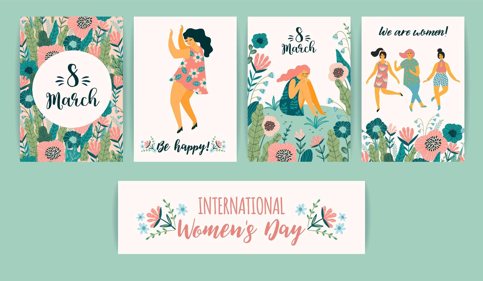internationale vrouwendagkaarten vector