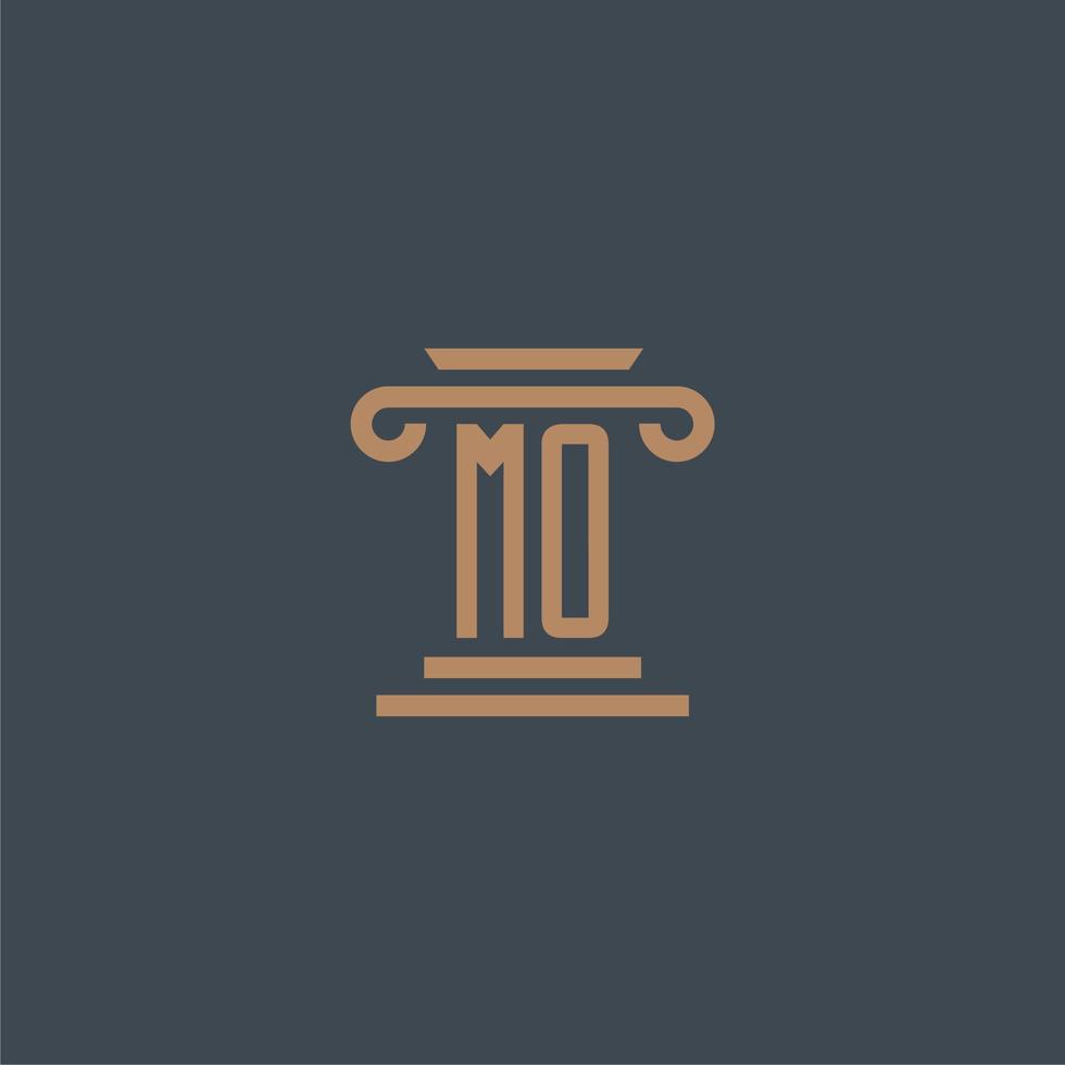 ma eerste monogram voor advocatenkantoor logo met pijler ontwerp vector