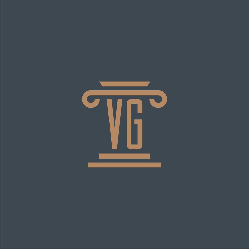 vg eerste monogram voor advocatenkantoor logo met pijler ontwerp vector