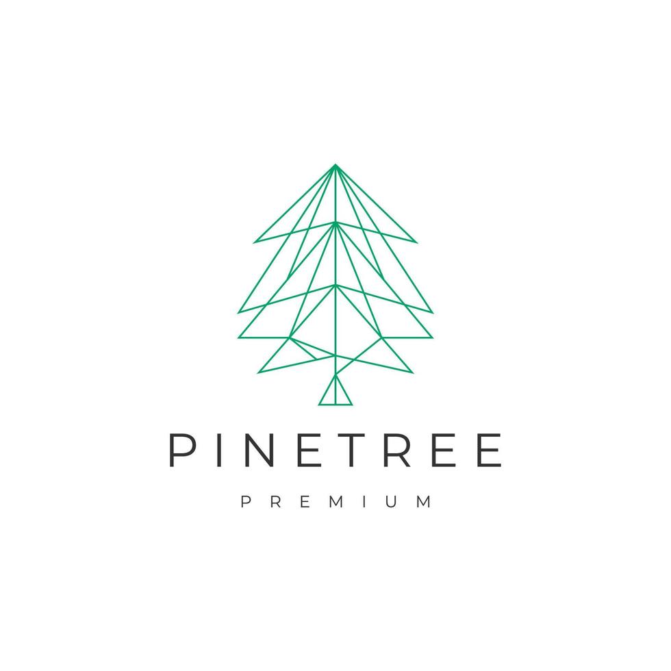 abstract pijnboom boom meetkundig logo ontwerp sjabloon vector