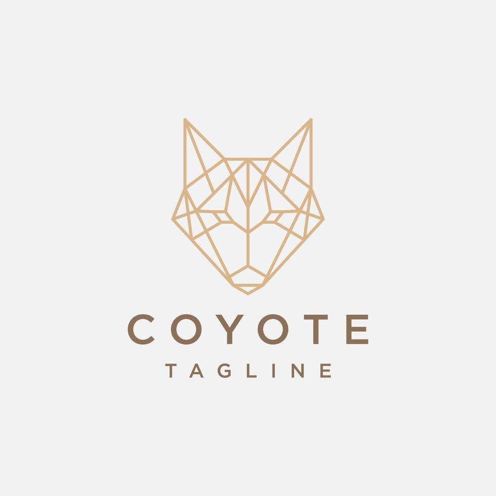 coyote hoofd meetkundig logo vector icoon ontwerp sjabloon