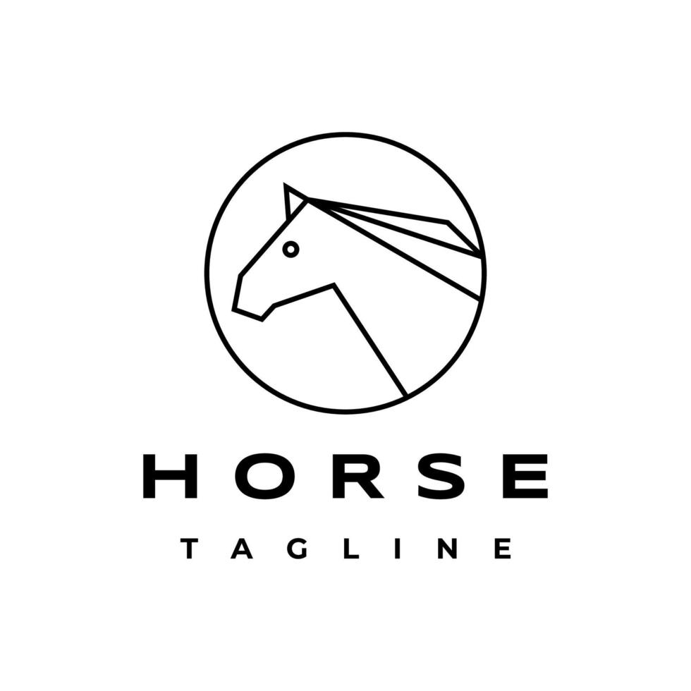paard hoofd meetkundig logo vector icoon ontwerp sjabloon