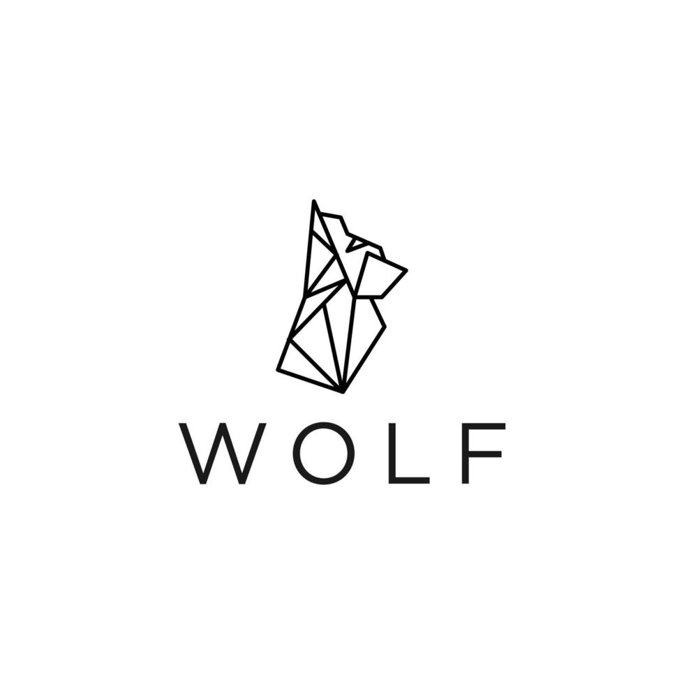 wolf hoofd meetkundig logo vector icoon ontwerp sjabloon