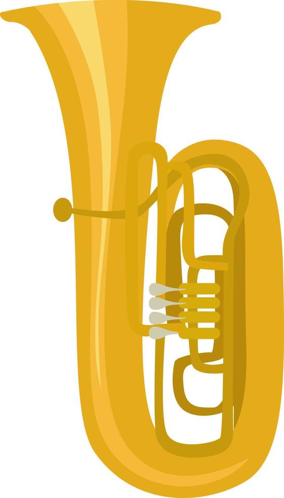 geel tuba, illustratie, vector Aan wit achtergrond