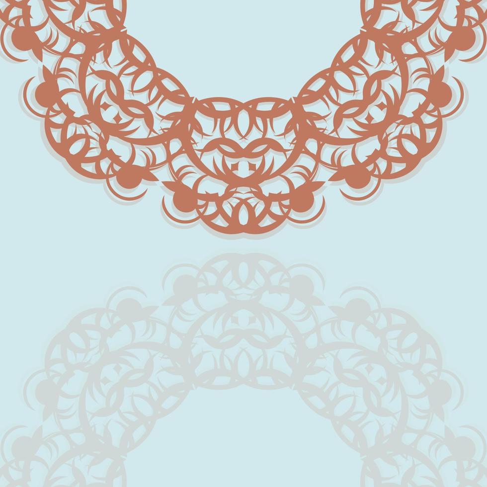 aquamarijn kaart met abstract koraal ornament voor uw ontwerp. vector