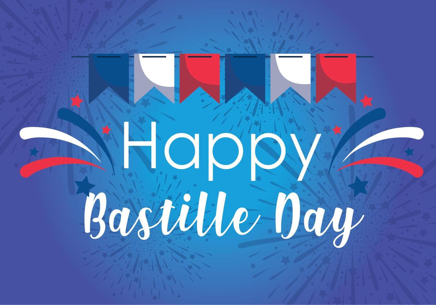 frankrijk bannerwimpel van happy bastille day vector design