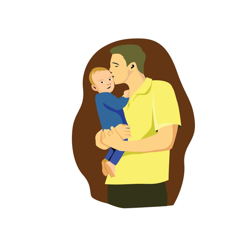 gelukkig vader en baby ontwerp illustratie. vector