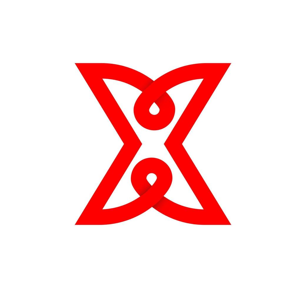 brief X oneindigheid teken. cyclisch rood brief x. modern natuurlijk eindeloos lus. futuristische logo zakelijke ontwerp. vector