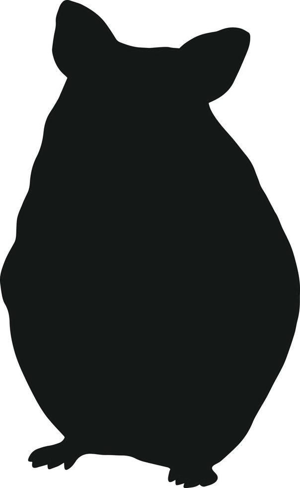 hamster silhouet geïsoleerd Aan wit achtergrond. zwart hand- getrokken vector kunst van een huisdier. gemakkelijk vector illustratie van een dier