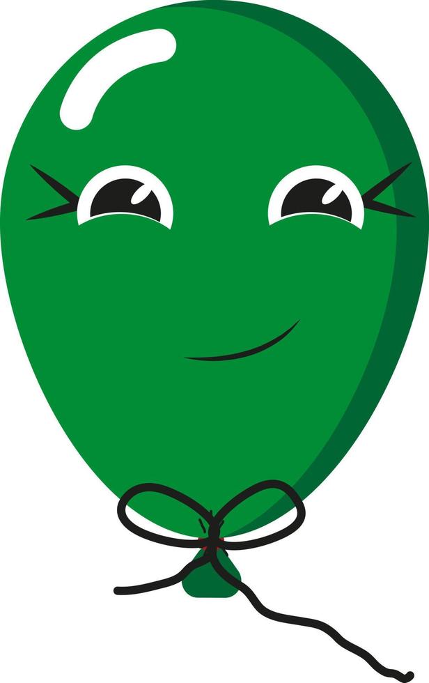 vrolijk groen ballon, illustratie, vector Aan een wit achtergrond.