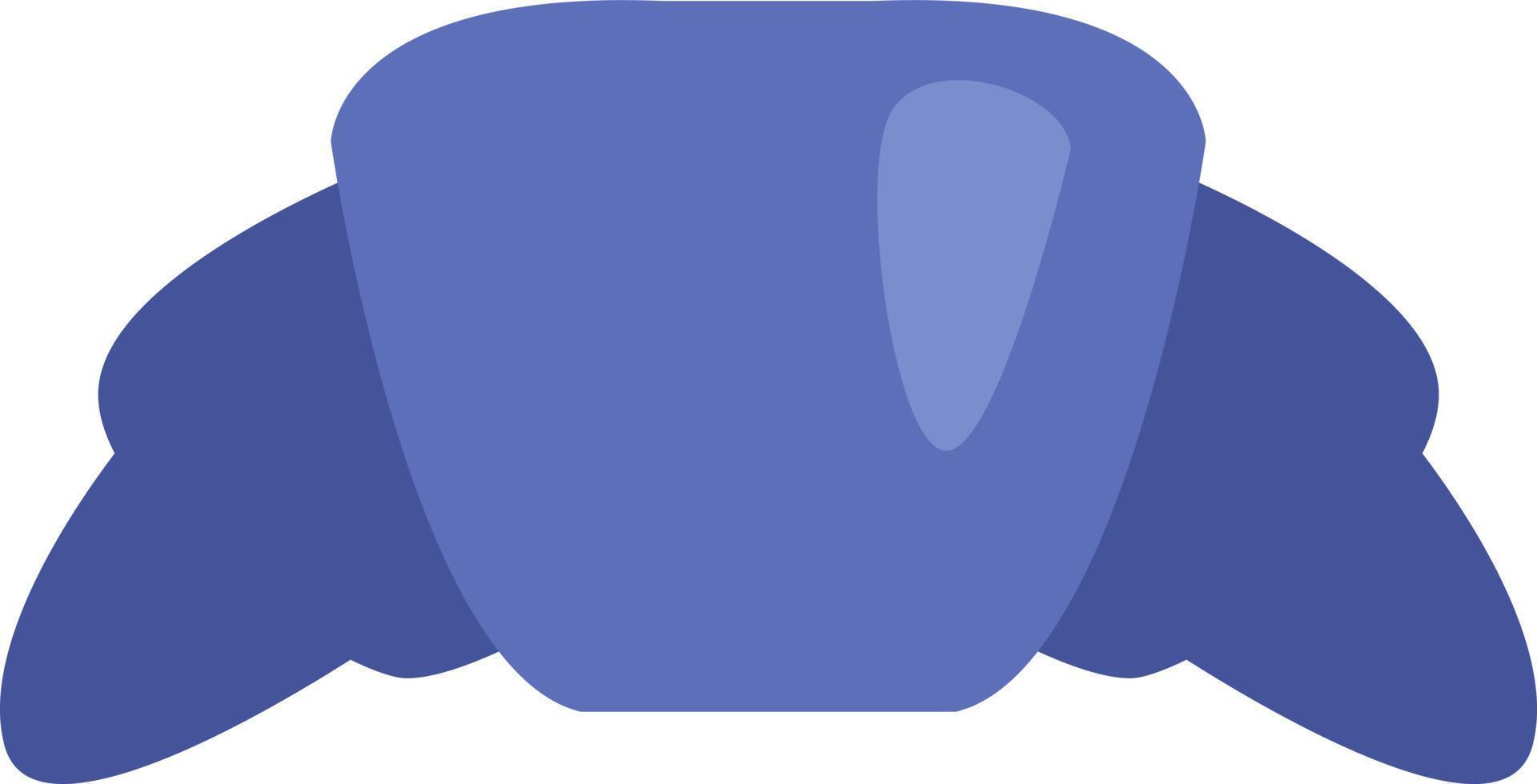 blauw croissant, illustratie, vector Aan een wit achtergrond.