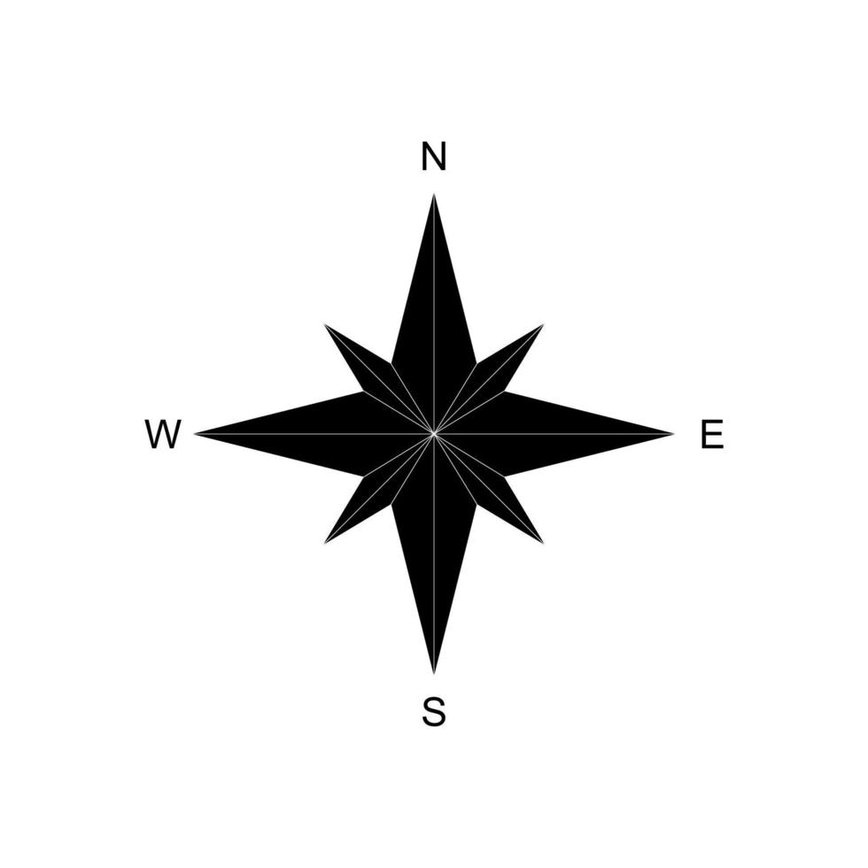 kompas silhouet voor icoon, symbool, appjes, website, pictogram, kunst illustratie of grafisch ontwerp element. vector illustratie
