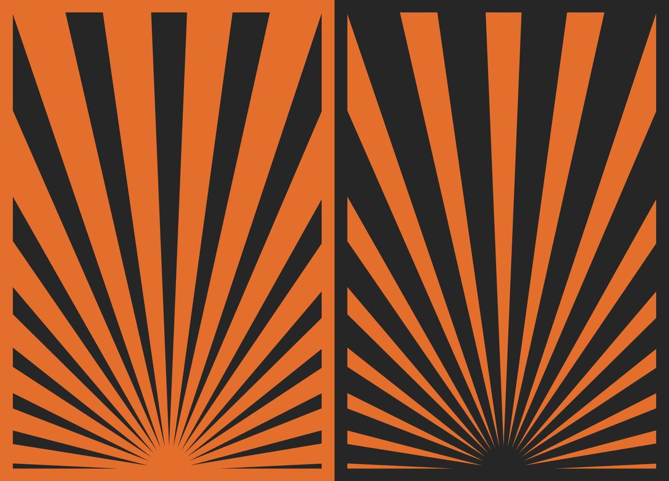 reeks van 2 zwart en oranje retro geïnspireerd verticaal affiches, verschillend zonnestraal Kerstmis achtergrond Sjablonen. papier collage achtergronden. vector
