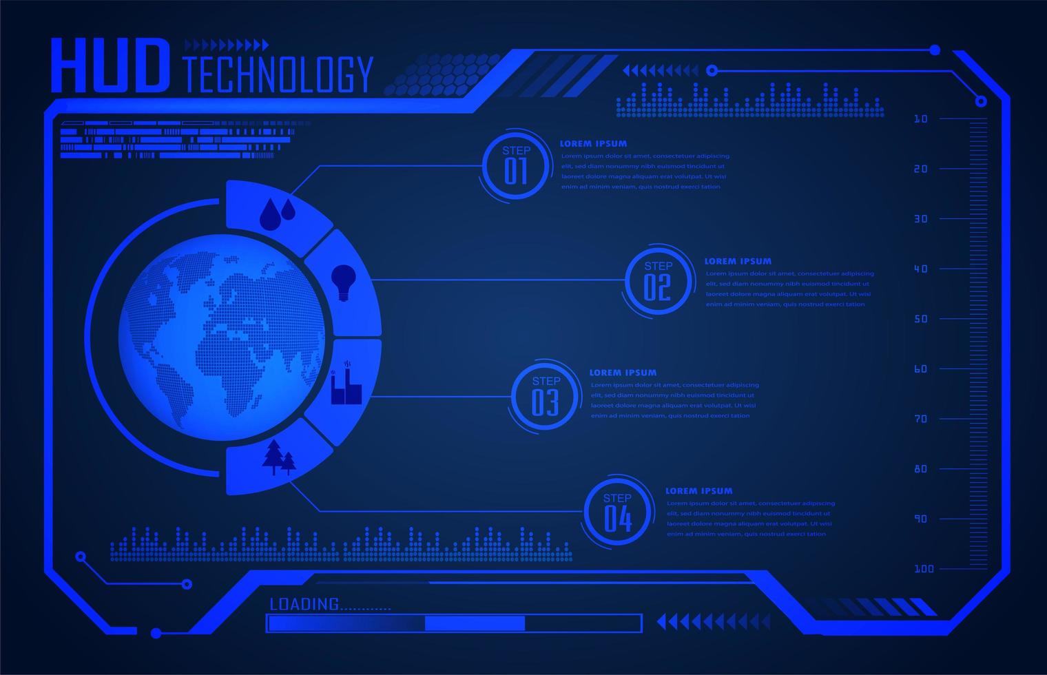 binaire printplaat toekomstige technologie blauwe wereld hud vector