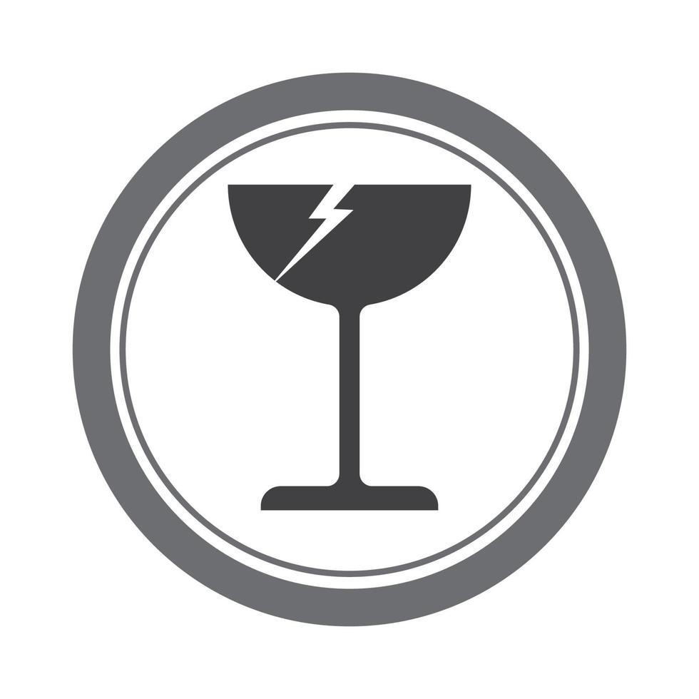 breekbaar glas logo vector