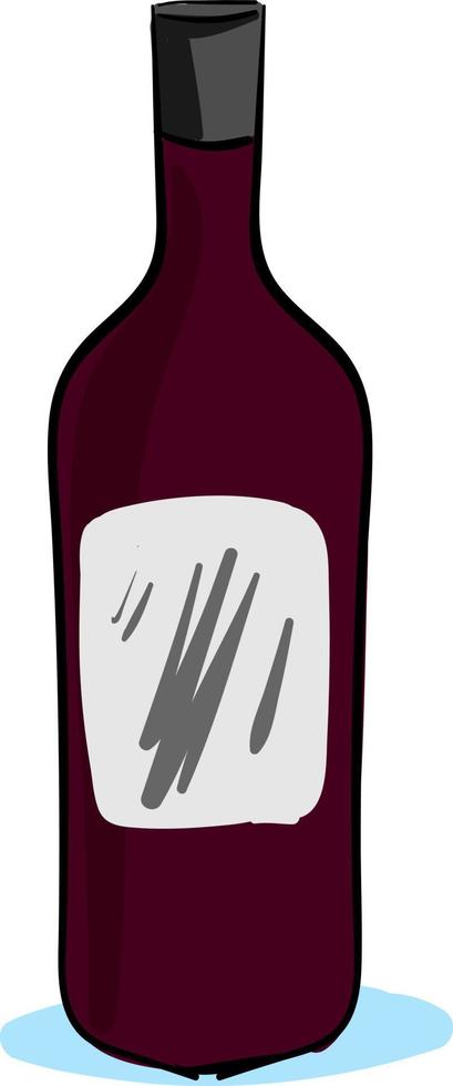 fles van rood wijn, illustratie, vector Aan wit achtergrond.